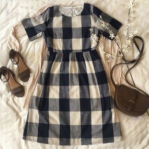 ‘Nellie’ Plaid Dress Navy